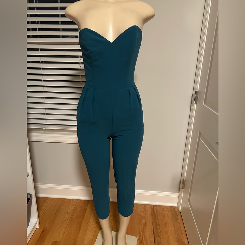 Lovers + Friends Blue Pleated Jumpsuit